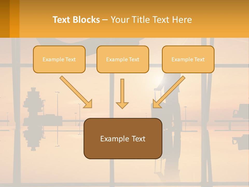 A Silhouette Of A Man With A Suitcase In Front Of A Window PowerPoint Template