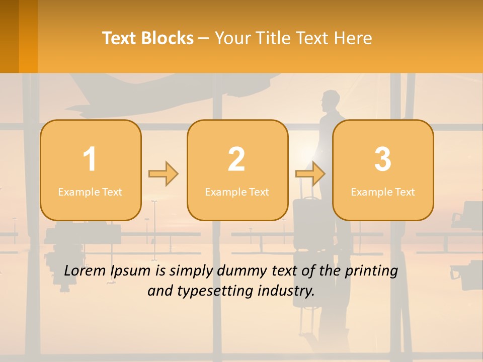 A Silhouette Of A Man With A Suitcase In Front Of A Window PowerPoint Template