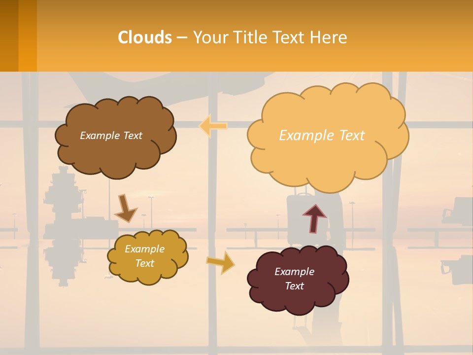 A Silhouette Of A Man With A Suitcase In Front Of A Window PowerPoint Template
