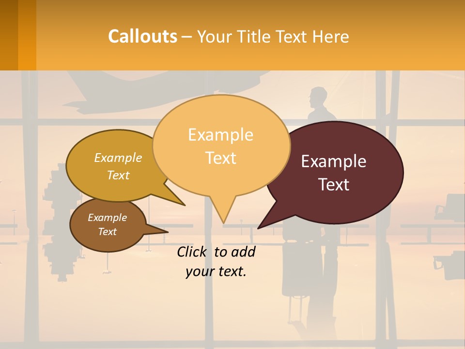 A Silhouette Of A Man With A Suitcase In Front Of A Window PowerPoint Template