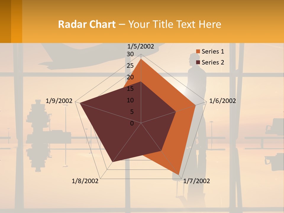 A Silhouette Of A Man With A Suitcase In Front Of A Window PowerPoint Template