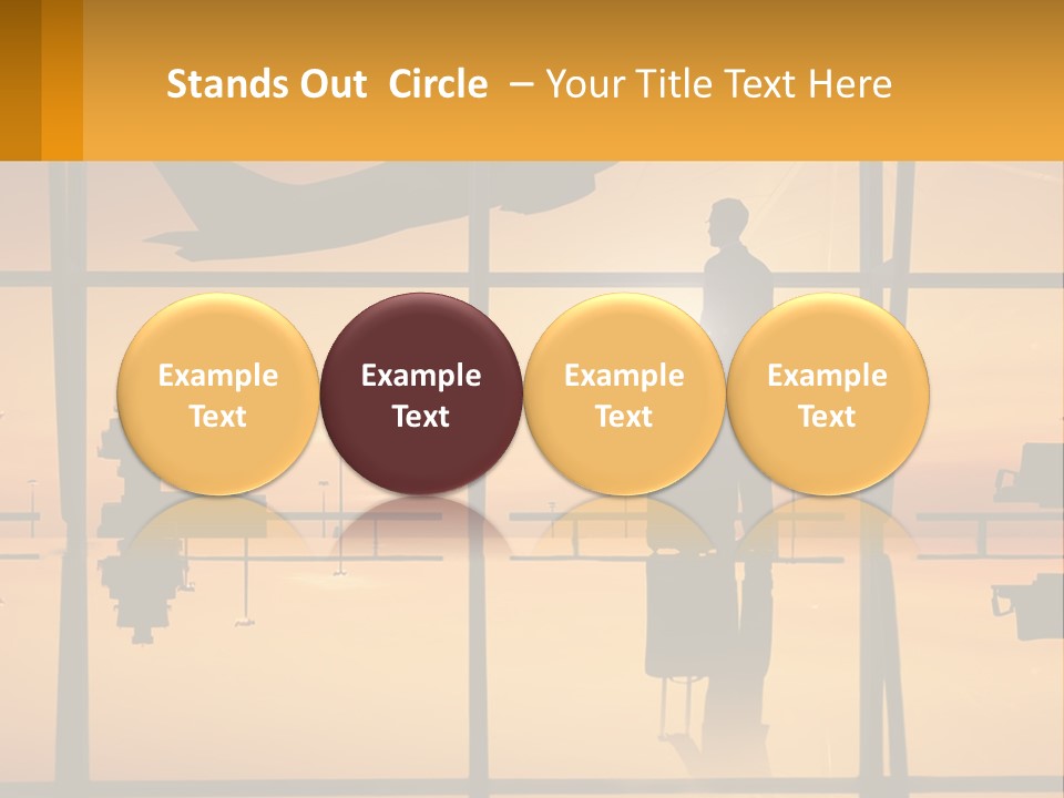 A Silhouette Of A Man With A Suitcase In Front Of A Window PowerPoint Template