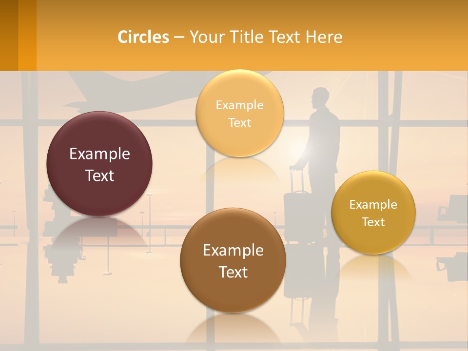 A Silhouette Of A Man With A Suitcase In Front Of A Window PowerPoint Template