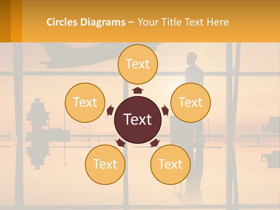 A Silhouette Of A Man With A Suitcase In Front Of A Window PowerPoint Template