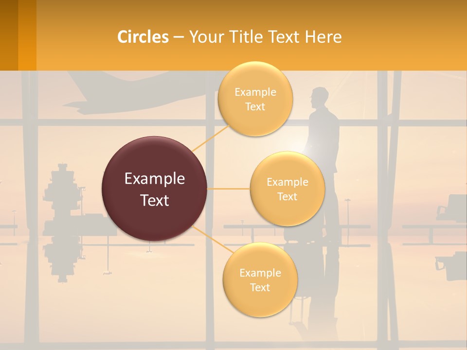 A Silhouette Of A Man With A Suitcase In Front Of A Window PowerPoint Template