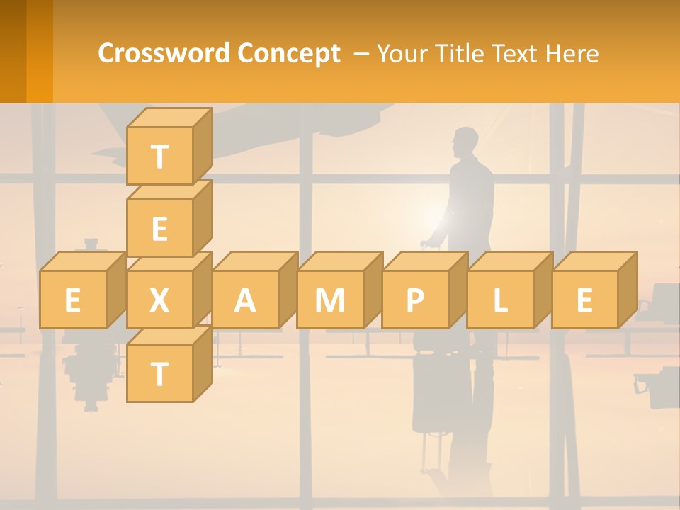 A Silhouette Of A Man With A Suitcase In Front Of A Window PowerPoint Template