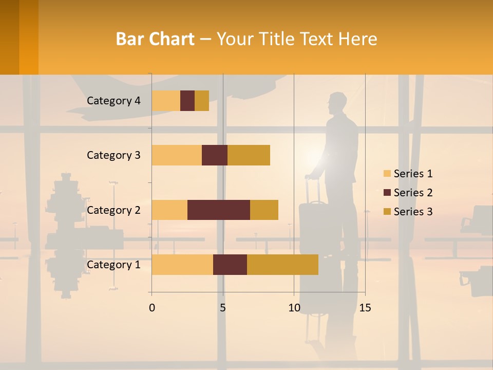 A Silhouette Of A Man With A Suitcase In Front Of A Window PowerPoint Template