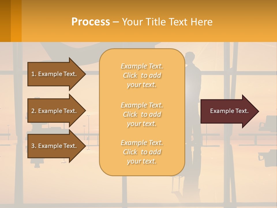 A Silhouette Of A Man With A Suitcase In Front Of A Window PowerPoint Template
