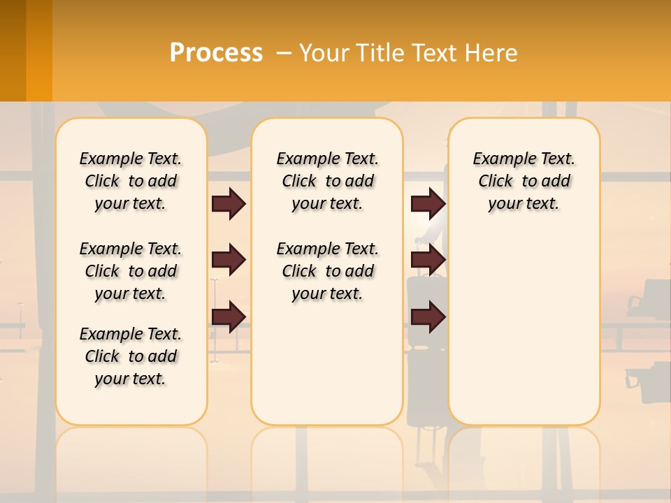 A Silhouette Of A Man With A Suitcase In Front Of A Window PowerPoint Template
