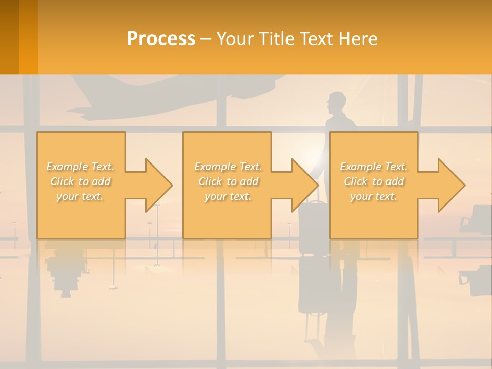 A Silhouette Of A Man With A Suitcase In Front Of A Window PowerPoint Template
