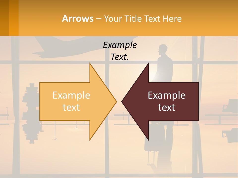 A Silhouette Of A Man With A Suitcase In Front Of A Window PowerPoint Template