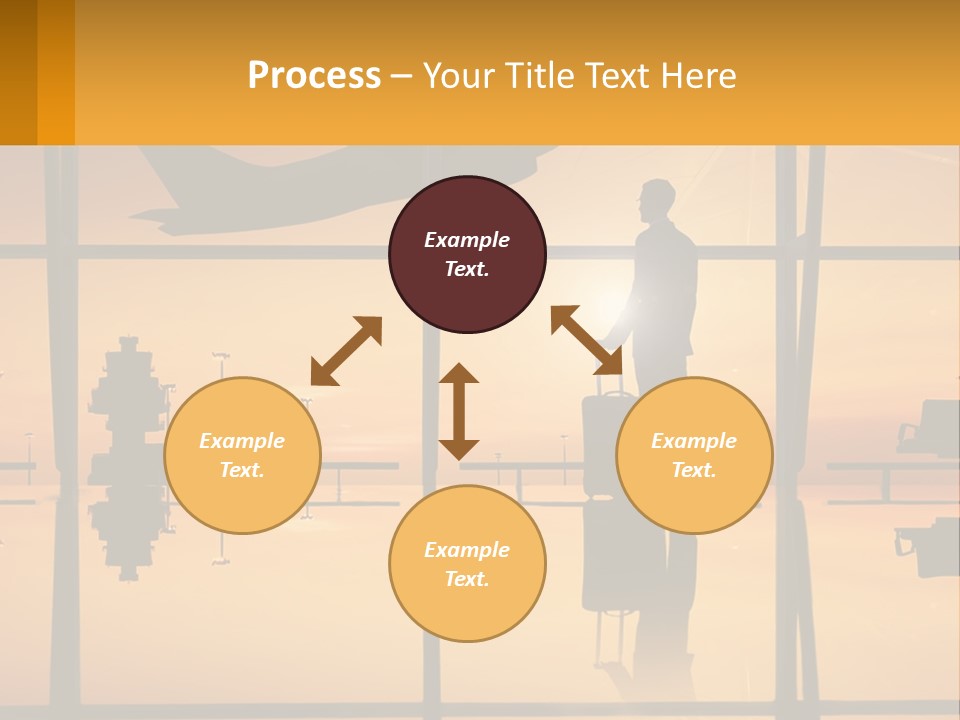 A Silhouette Of A Man With A Suitcase In Front Of A Window PowerPoint Template