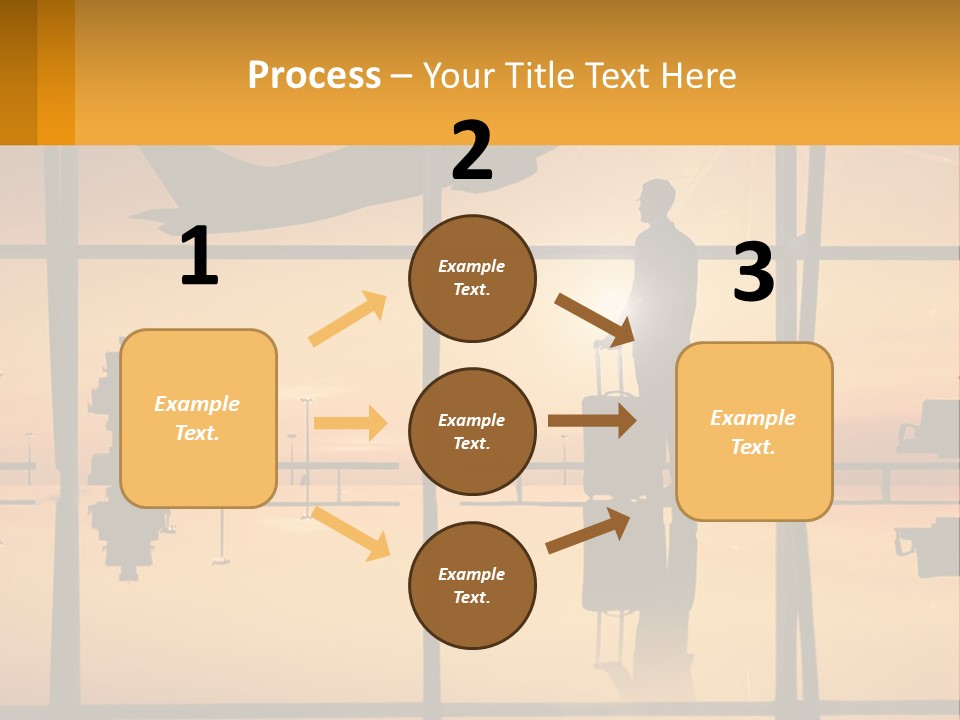 A Silhouette Of A Man With A Suitcase In Front Of A Window PowerPoint Template