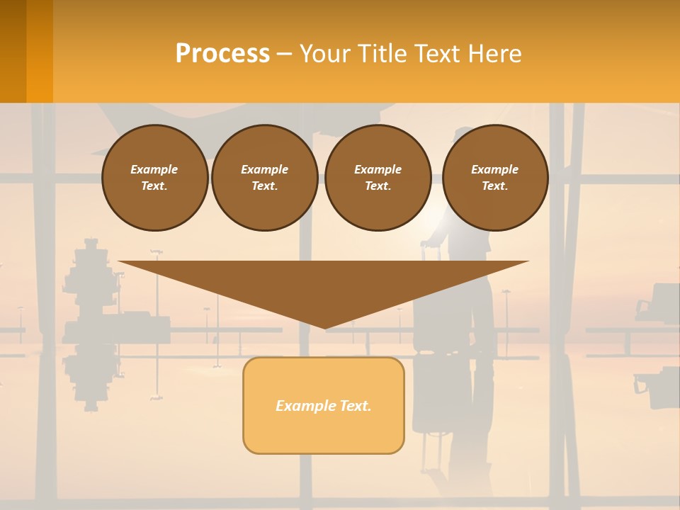 A Silhouette Of A Man With A Suitcase In Front Of A Window PowerPoint Template