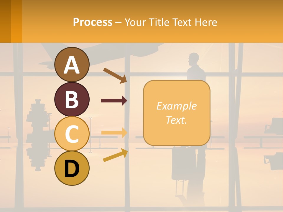 A Silhouette Of A Man With A Suitcase In Front Of A Window PowerPoint Template