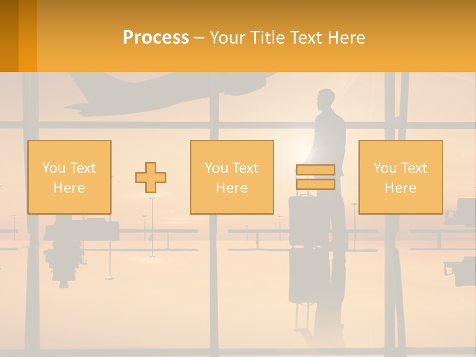 A Silhouette Of A Man With A Suitcase In Front Of A Window PowerPoint Template