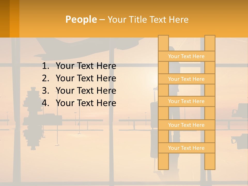 A Silhouette Of A Man With A Suitcase In Front Of A Window PowerPoint Template