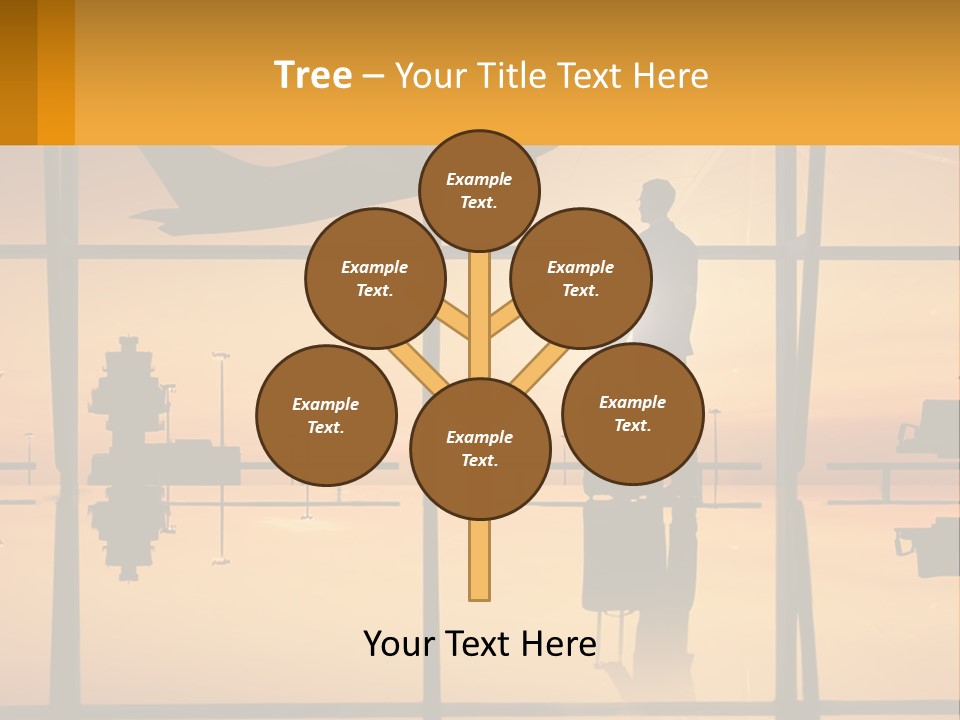 A Silhouette Of A Man With A Suitcase In Front Of A Window PowerPoint Template