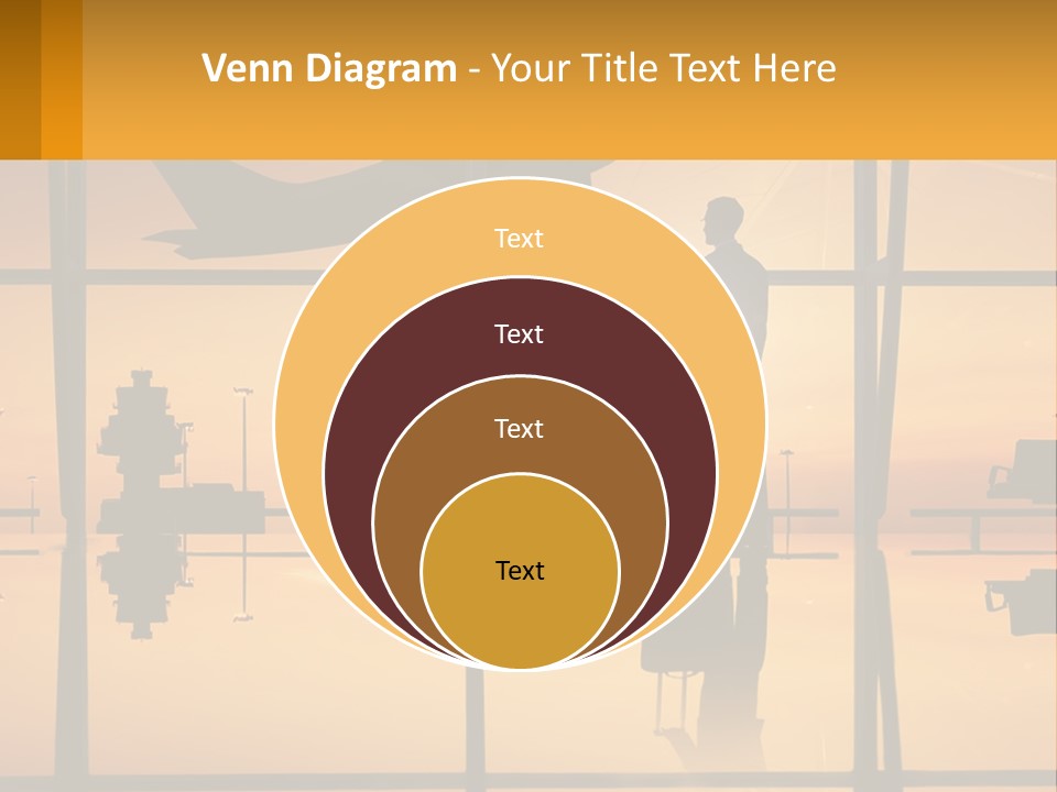 A Silhouette Of A Man With A Suitcase In Front Of A Window PowerPoint Template