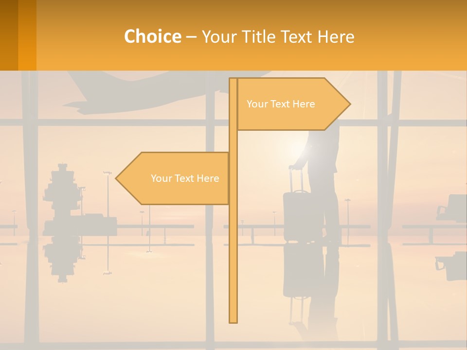 A Silhouette Of A Man With A Suitcase In Front Of A Window PowerPoint Template