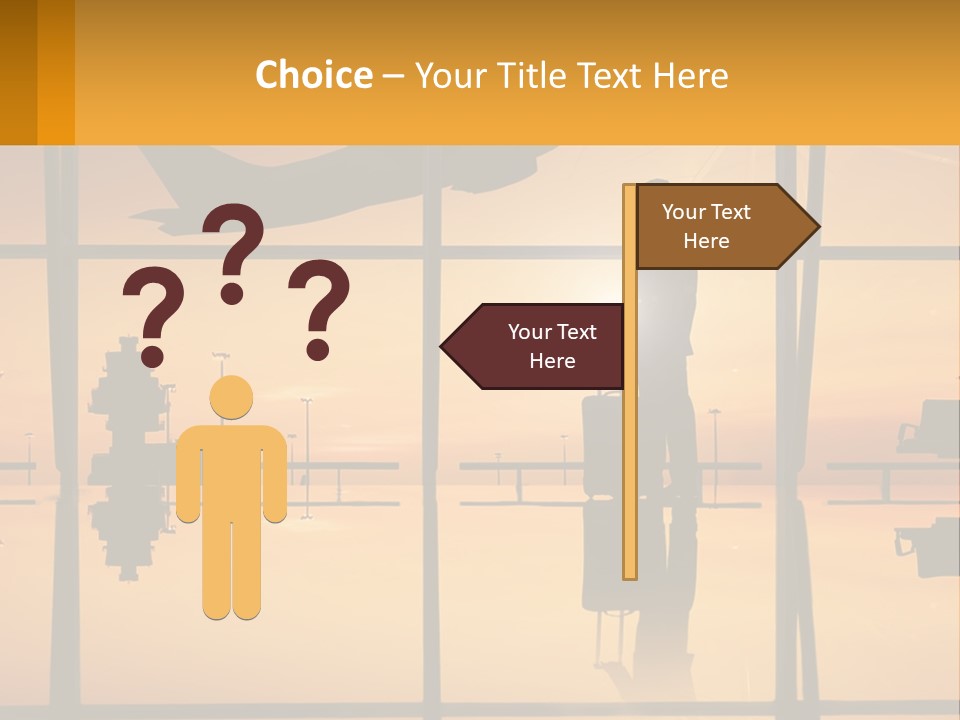 A Silhouette Of A Man With A Suitcase In Front Of A Window PowerPoint Template