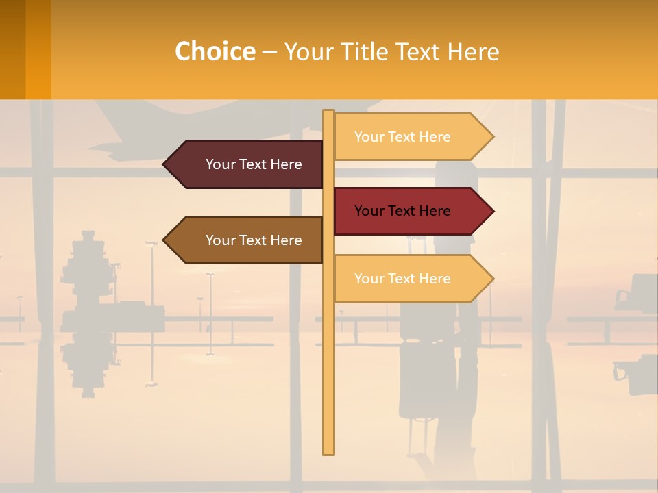 A Silhouette Of A Man With A Suitcase In Front Of A Window PowerPoint Template