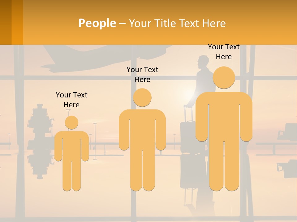 A Silhouette Of A Man With A Suitcase In Front Of A Window PowerPoint Template