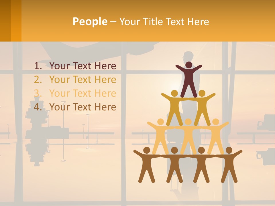 A Silhouette Of A Man With A Suitcase In Front Of A Window PowerPoint Template