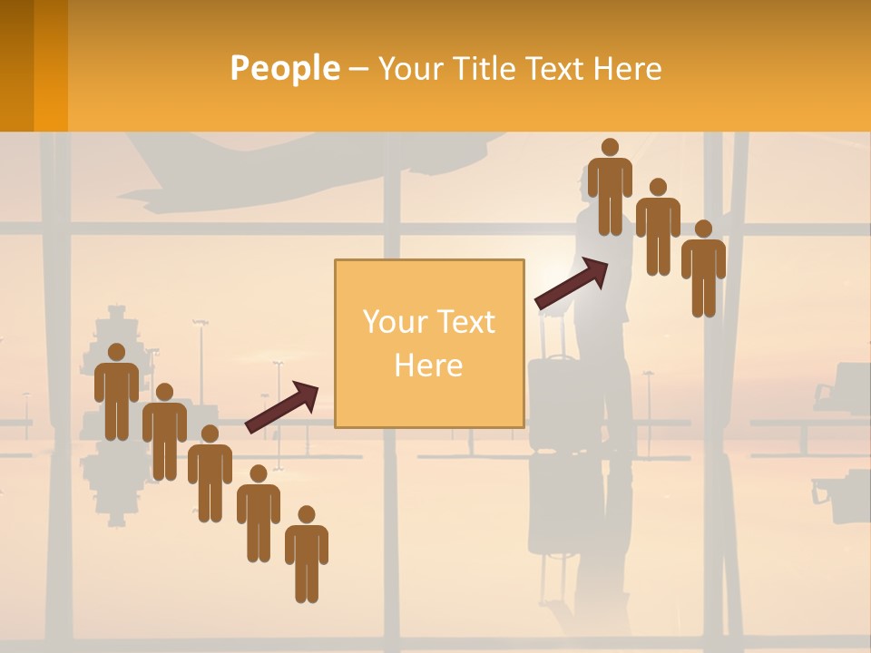 A Silhouette Of A Man With A Suitcase In Front Of A Window PowerPoint Template