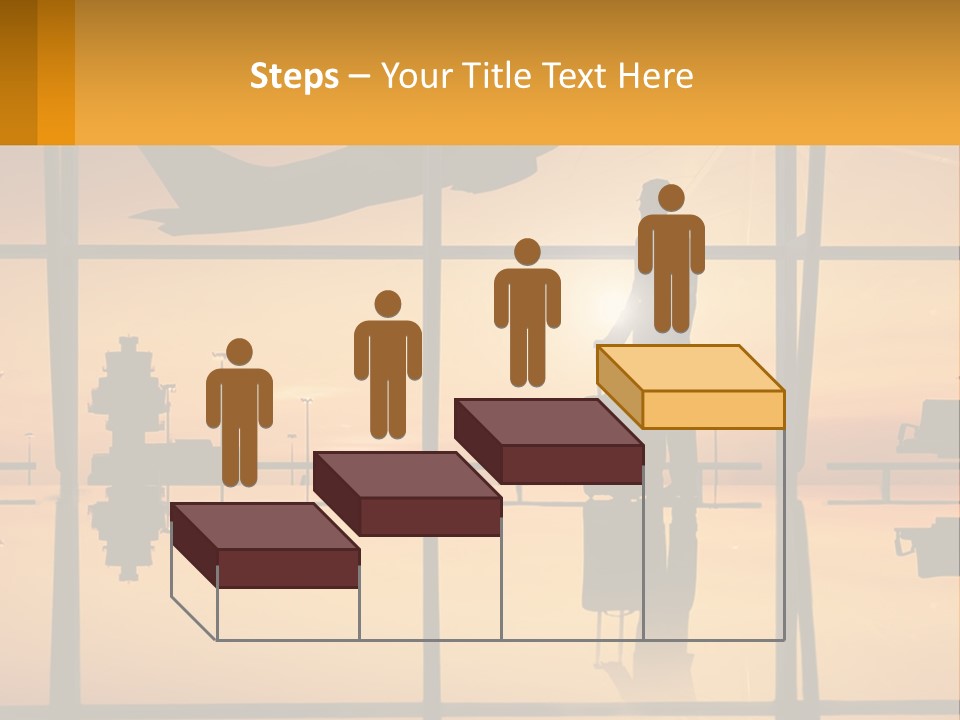 A Silhouette Of A Man With A Suitcase In Front Of A Window PowerPoint Template