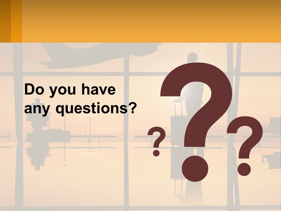 A Silhouette Of A Man With A Suitcase In Front Of A Window PowerPoint Template