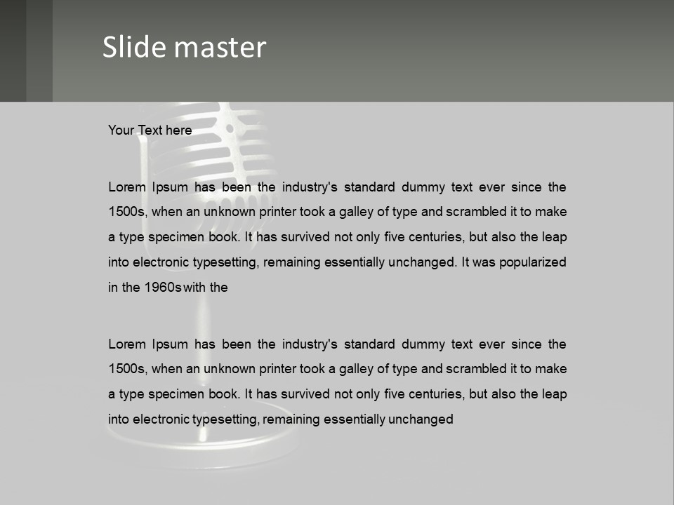 A Microphone On A Stand With A Black Background PowerPoint Template