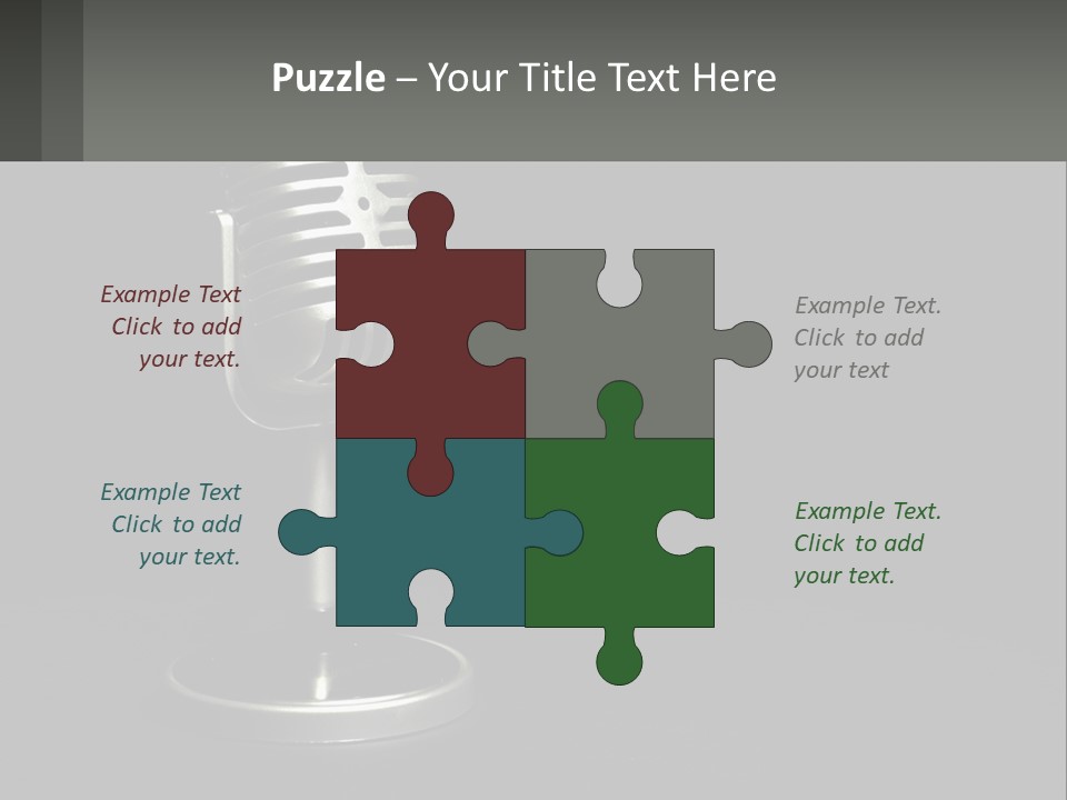 A Microphone On A Stand With A Black Background PowerPoint Template