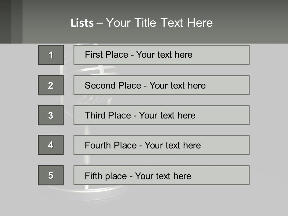 A Microphone On A Stand With A Black Background PowerPoint Template