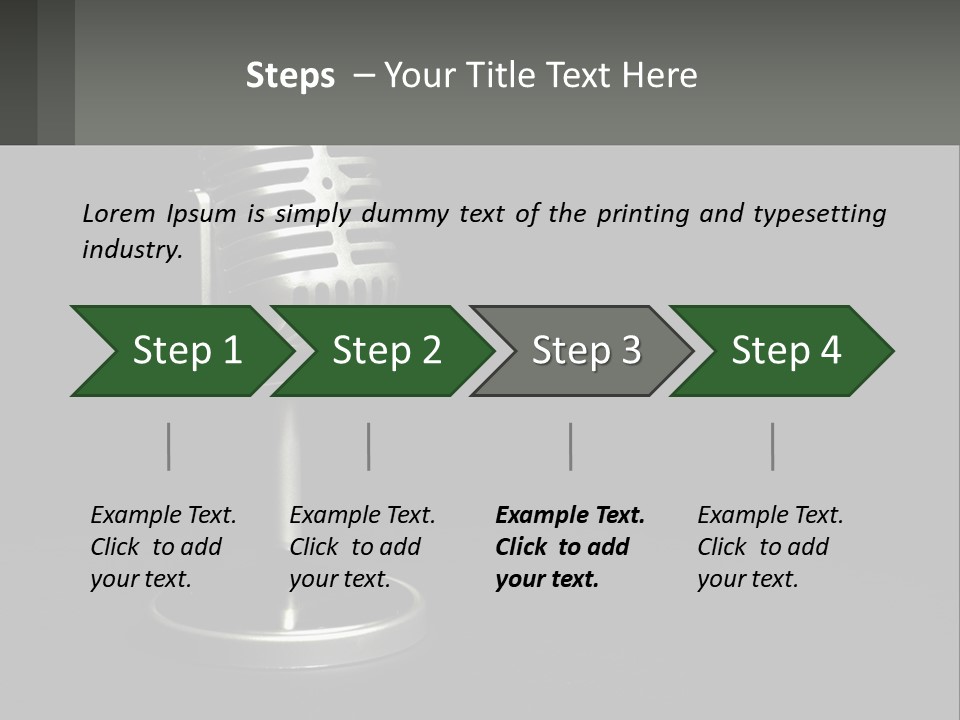 A Microphone On A Stand With A Black Background PowerPoint Template
