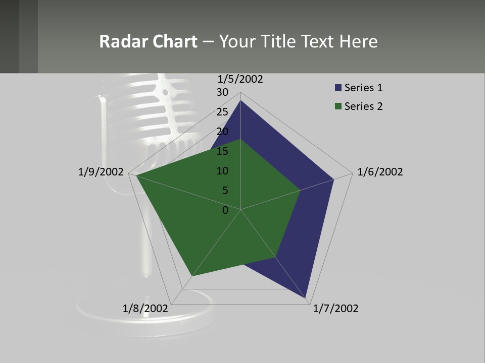A Microphone On A Stand With A Black Background PowerPoint Template