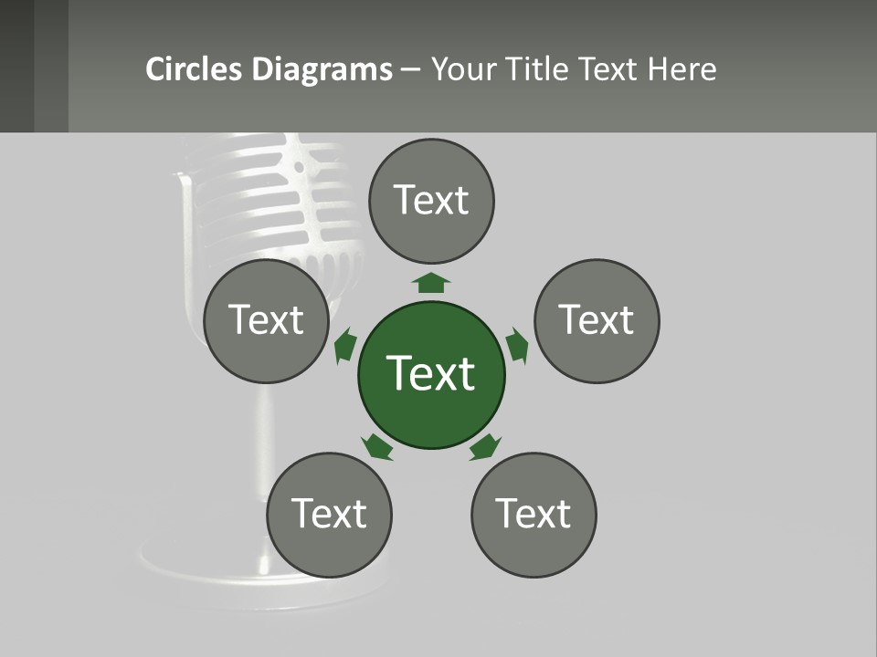 A Microphone On A Stand With A Black Background PowerPoint Template