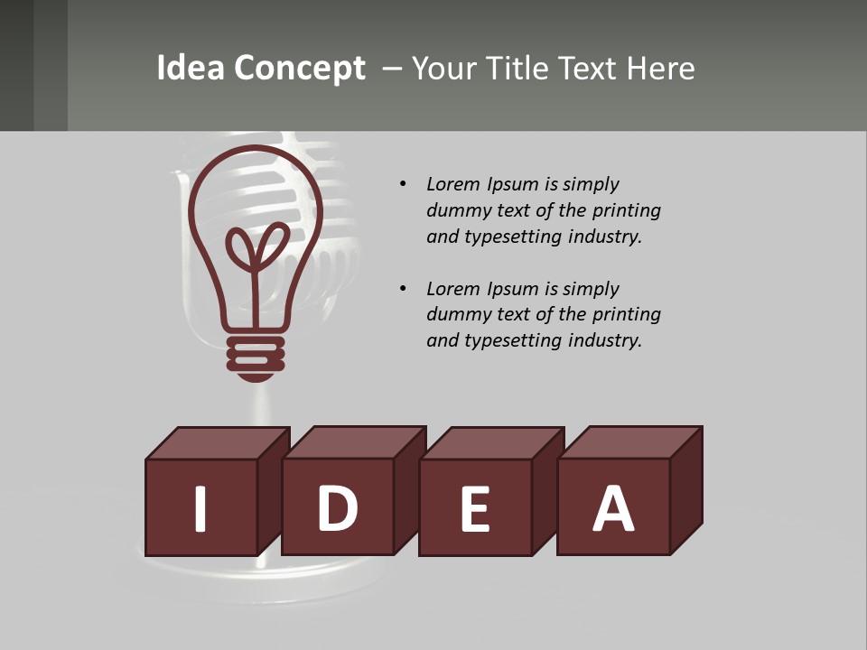 A Microphone On A Stand With A Black Background PowerPoint Template