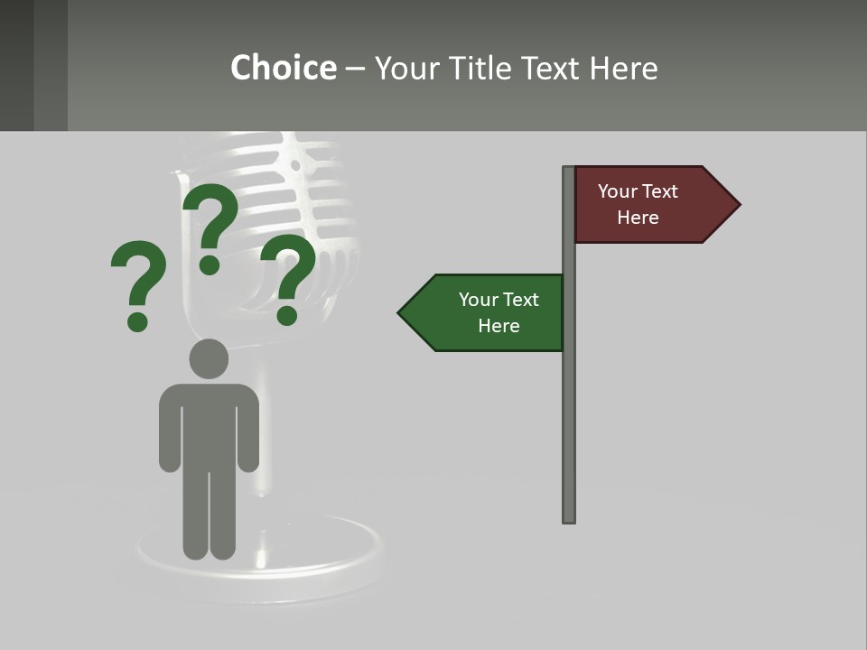 A Microphone On A Stand With A Black Background PowerPoint Template