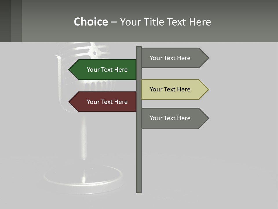 A Microphone On A Stand With A Black Background PowerPoint Template
