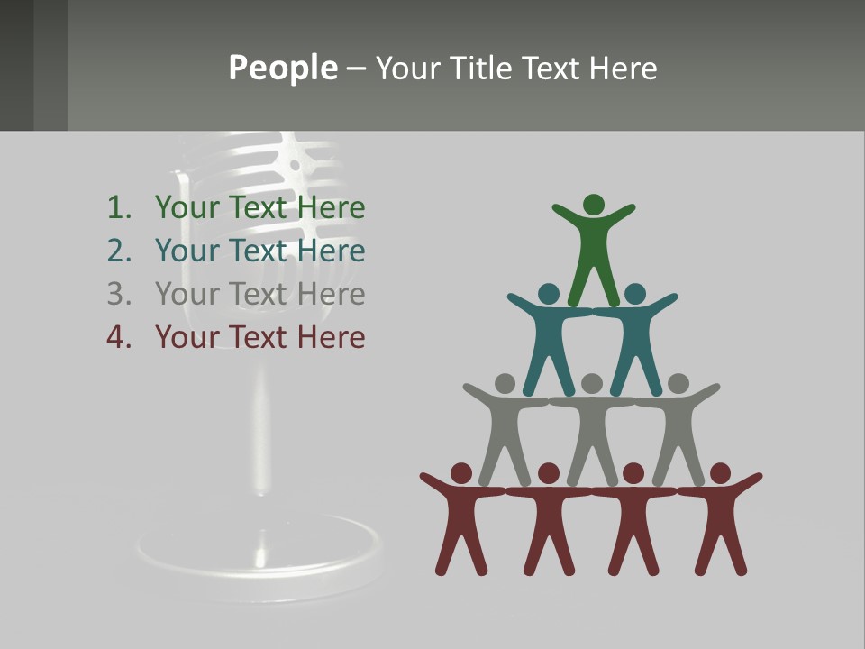 A Microphone On A Stand With A Black Background PowerPoint Template