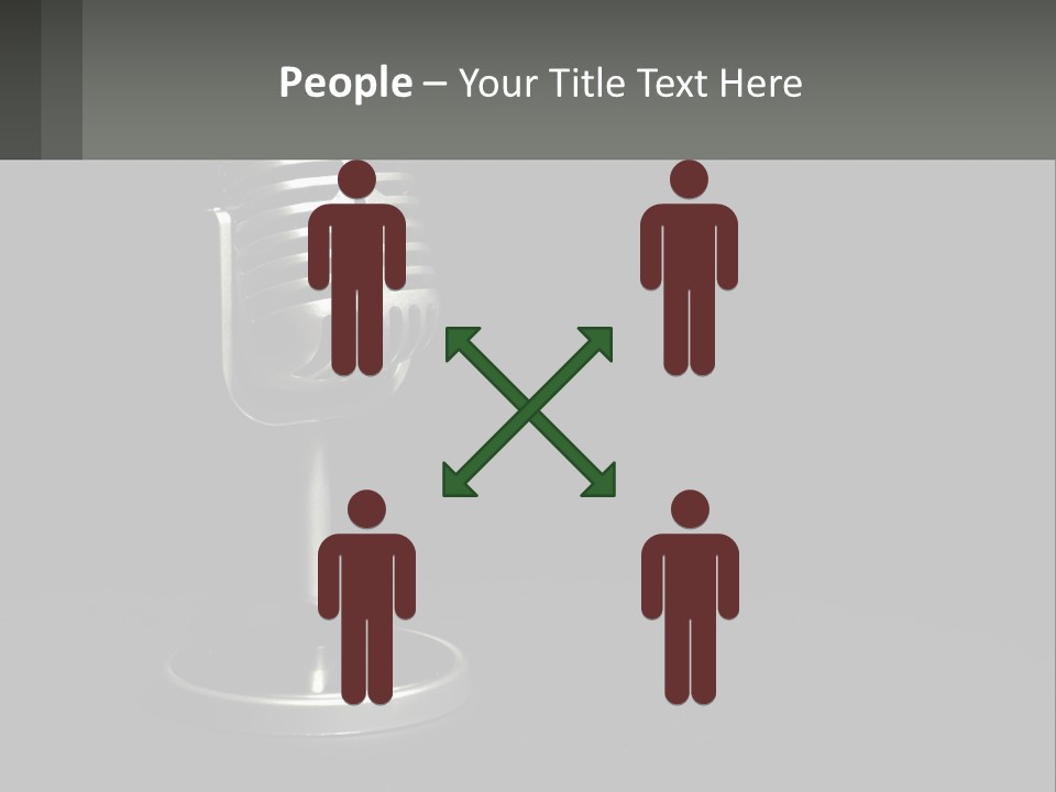 A Microphone On A Stand With A Black Background PowerPoint Template