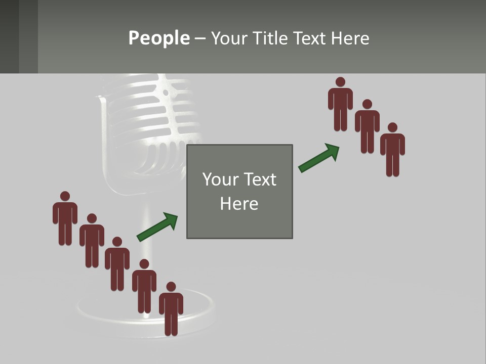 A Microphone On A Stand With A Black Background PowerPoint Template