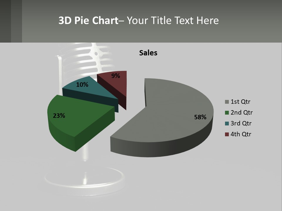 A Microphone On A Stand With A Black Background PowerPoint Template