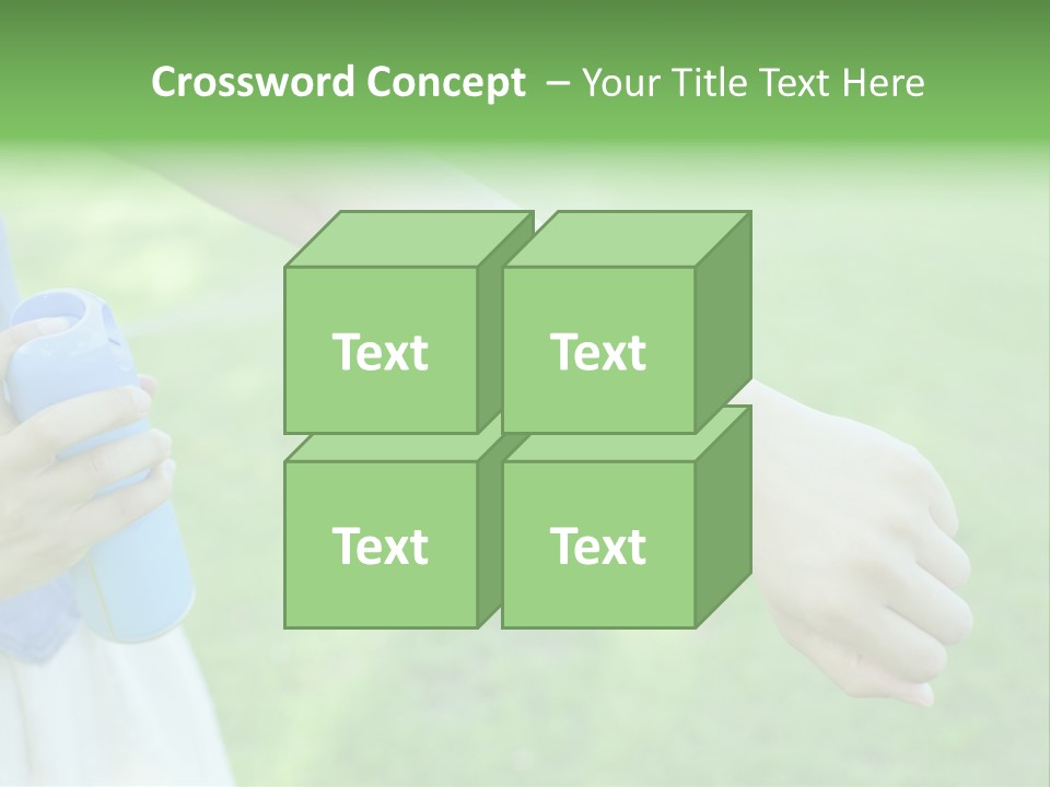 A Person Holding A Blue Object In Their Hand PowerPoint Template