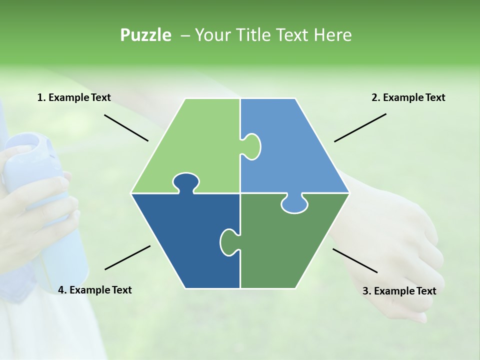 A Person Holding A Blue Object In Their Hand PowerPoint Template