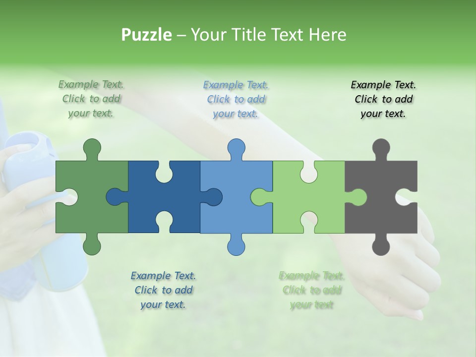 A Person Holding A Blue Object In Their Hand PowerPoint Template