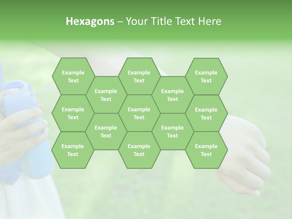 A Person Holding A Blue Object In Their Hand PowerPoint Template