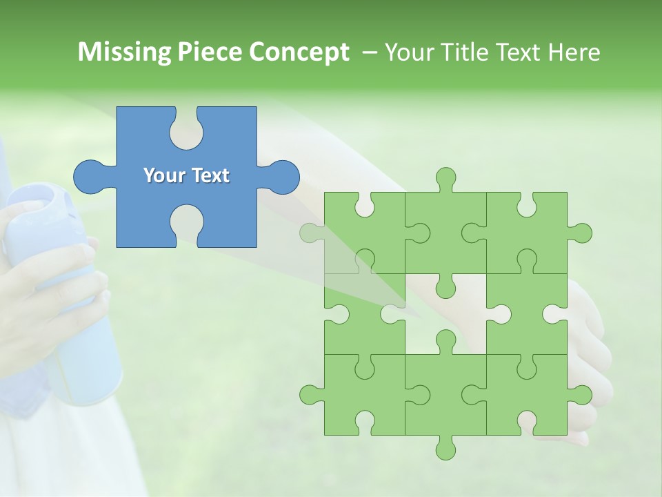 A Person Holding A Blue Object In Their Hand PowerPoint Template