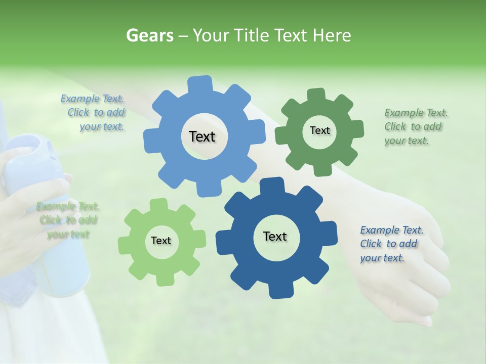 A Person Holding A Blue Object In Their Hand PowerPoint Template